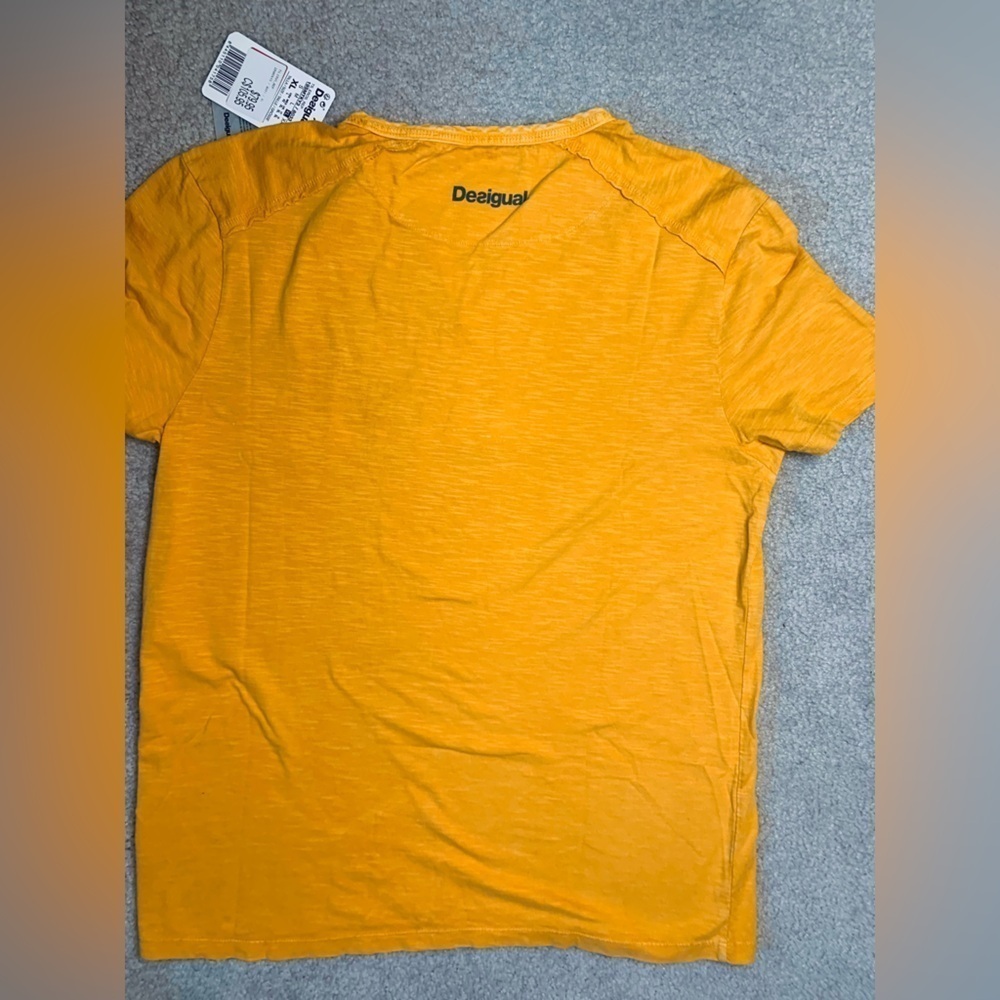 Desigual Men’s‎ Tshirt Size US Large Euro XL Golden Yellow 100% Cotton - Picture 3 of 11